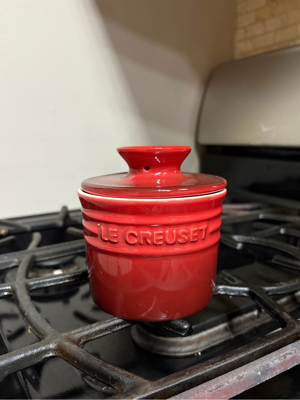 Le Creuset Butter Crock in Cerise Red